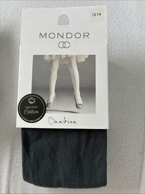 Mondor Bambina Organic Cotton Tights in Dark Gray
